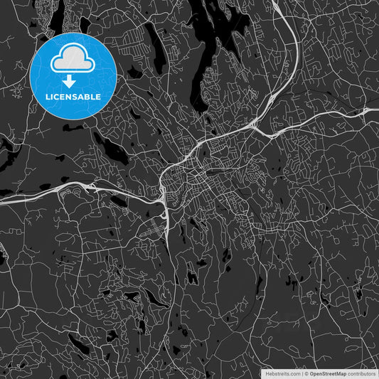 Danbury, Connecticut - Area Map - Dark