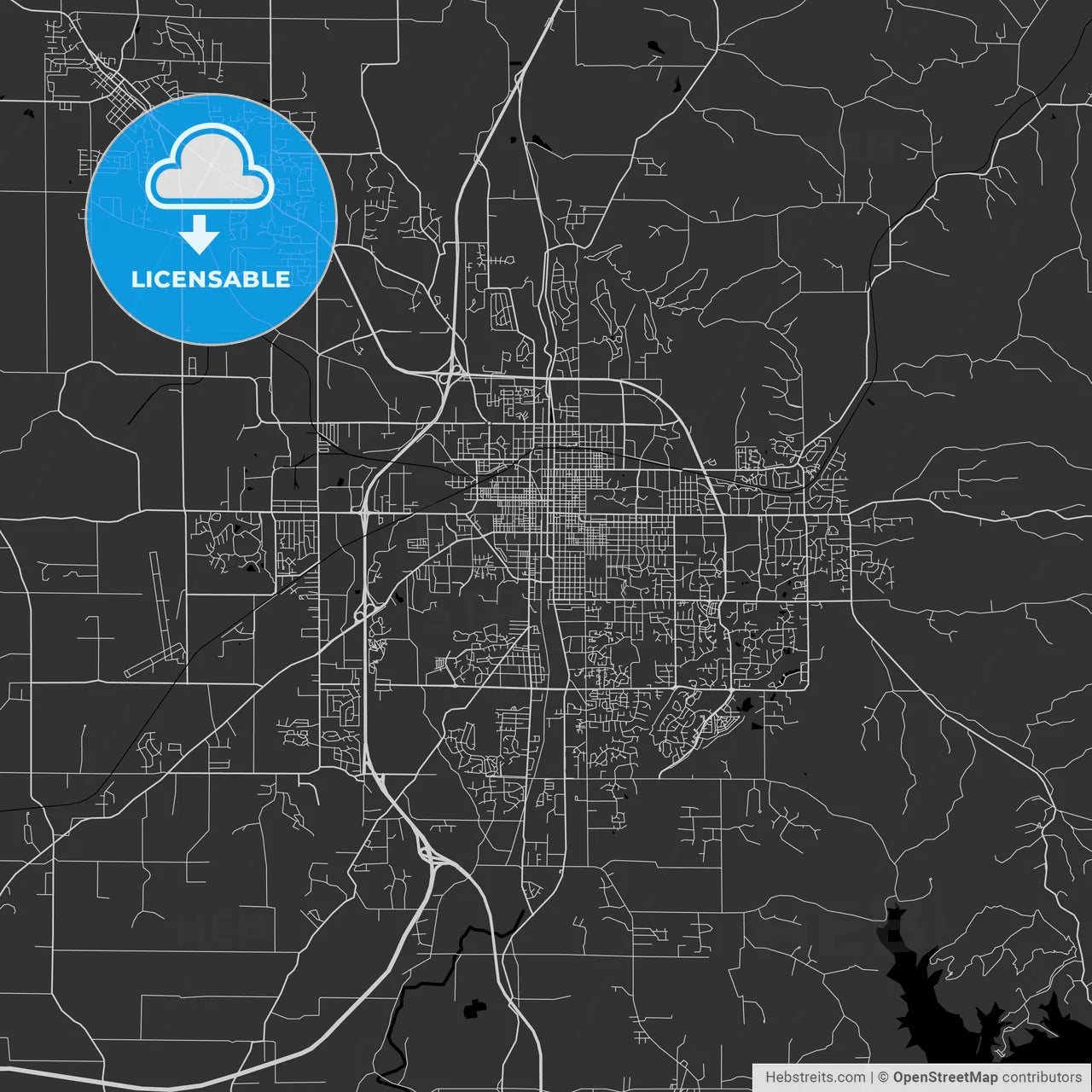 Bloomington, Indiana - Area Map - Dark