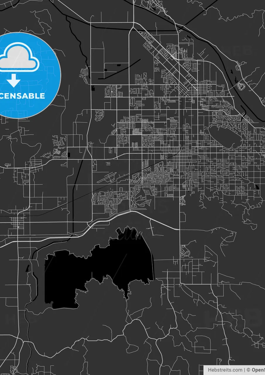 Hemet, California - Area Map - Dark