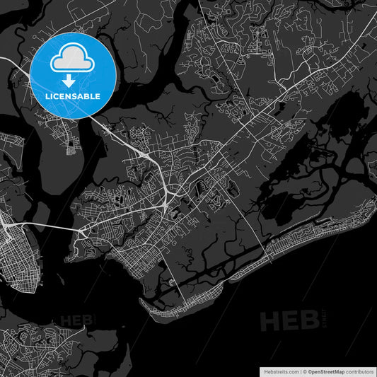 Mount Pleasant, South Carolina - Area Map - Dark