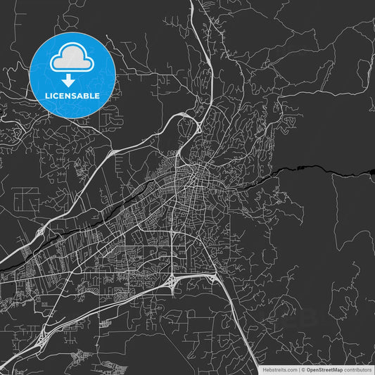 Santa Fe, New Mexico - Area Map - Dark