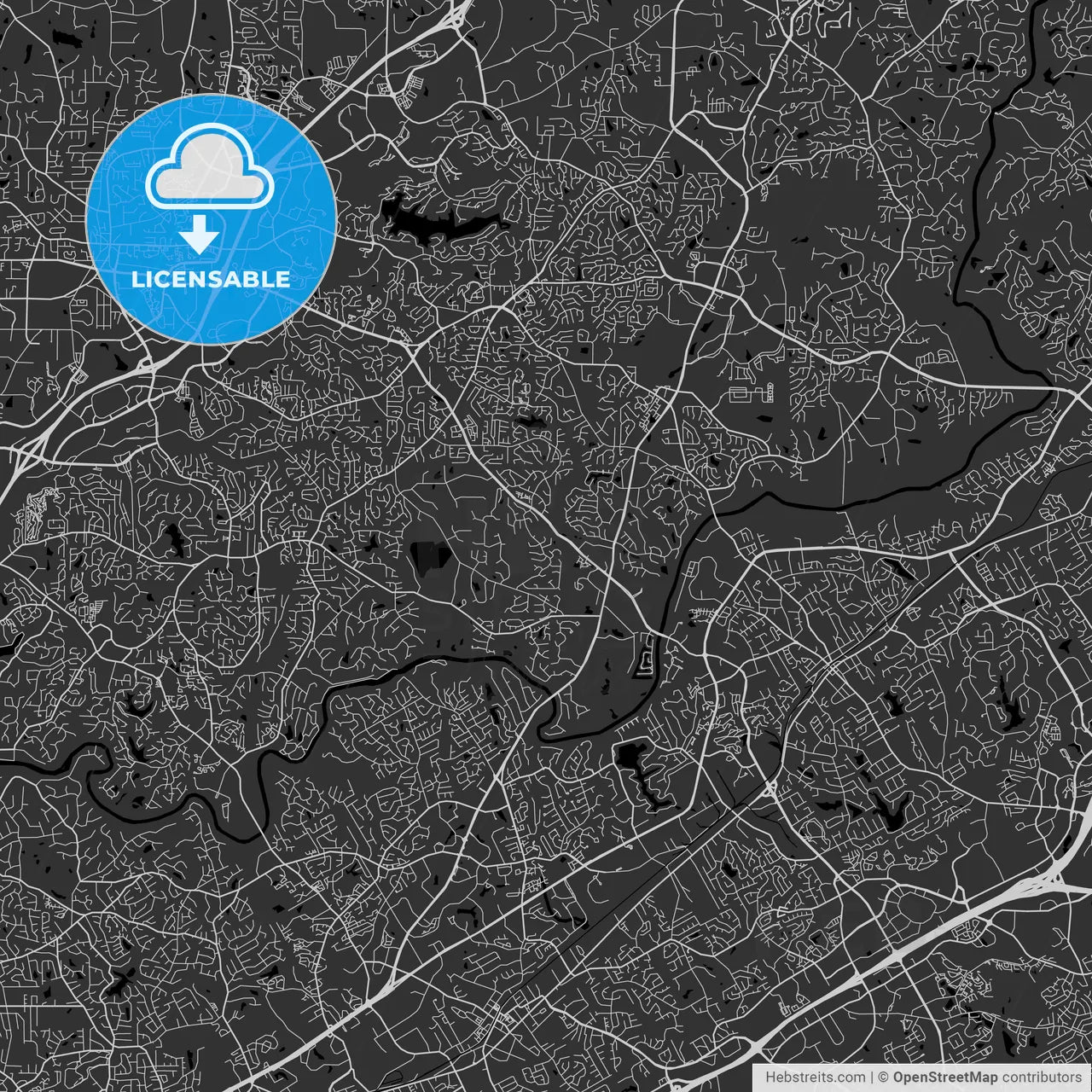 Johns Creek, Georgia - Area Map - Dark