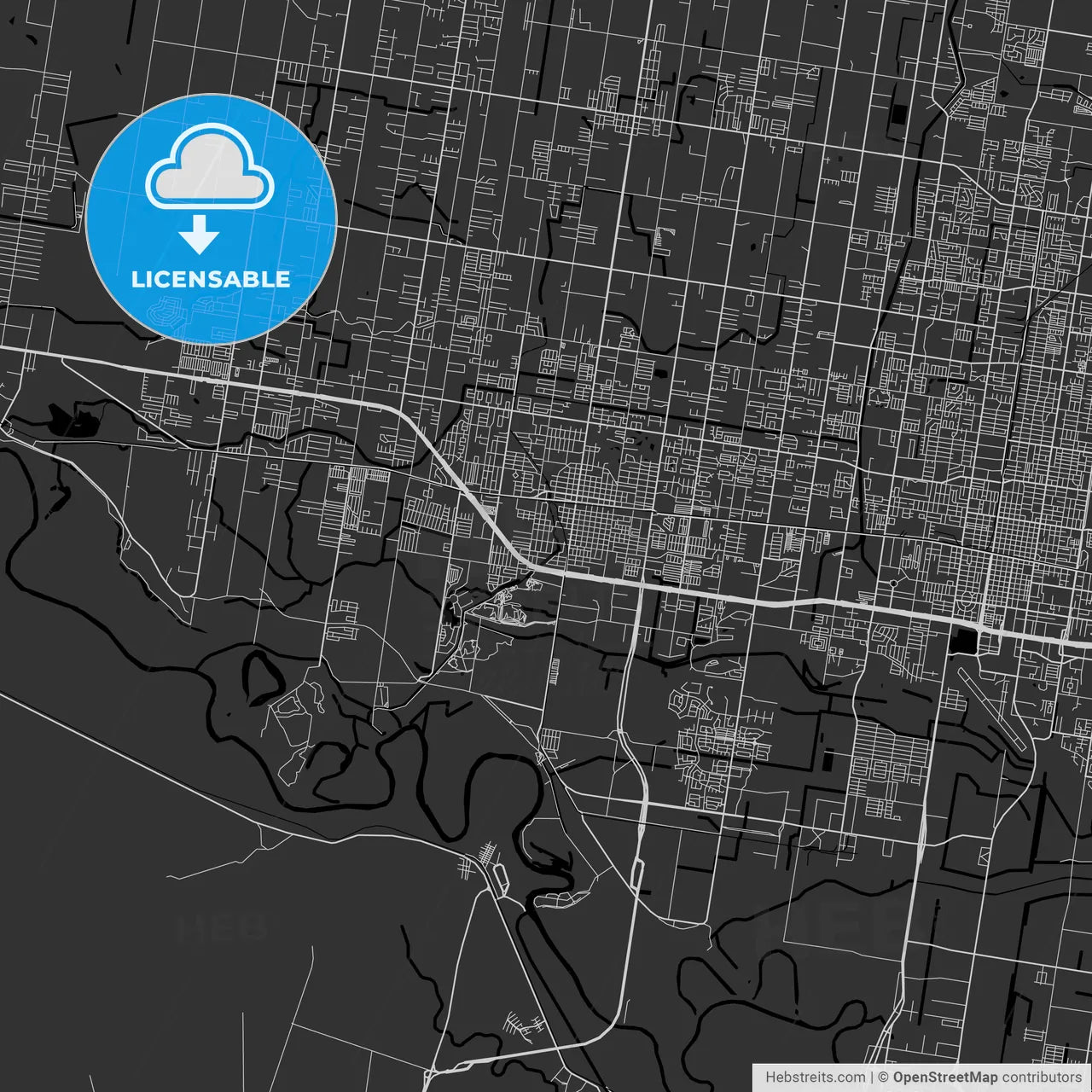 Mission, Texas - Area Map - Dark