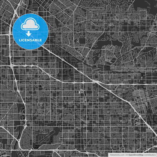 Buena Park, California - Area Map - Dark