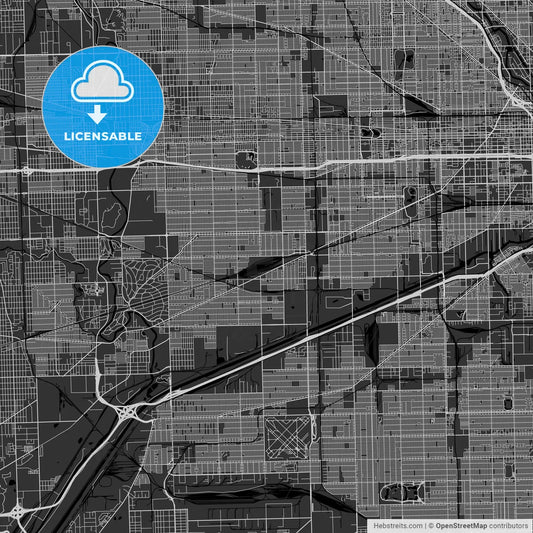 Cicero, Illinois - Area Map - Dark