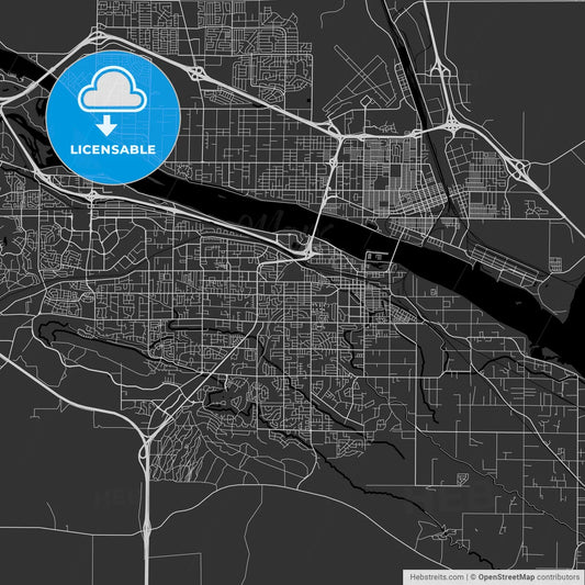 Kennewick, Washington - Area Map - Dark