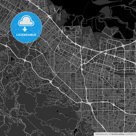 Mountain View, California - Area Map - Dark