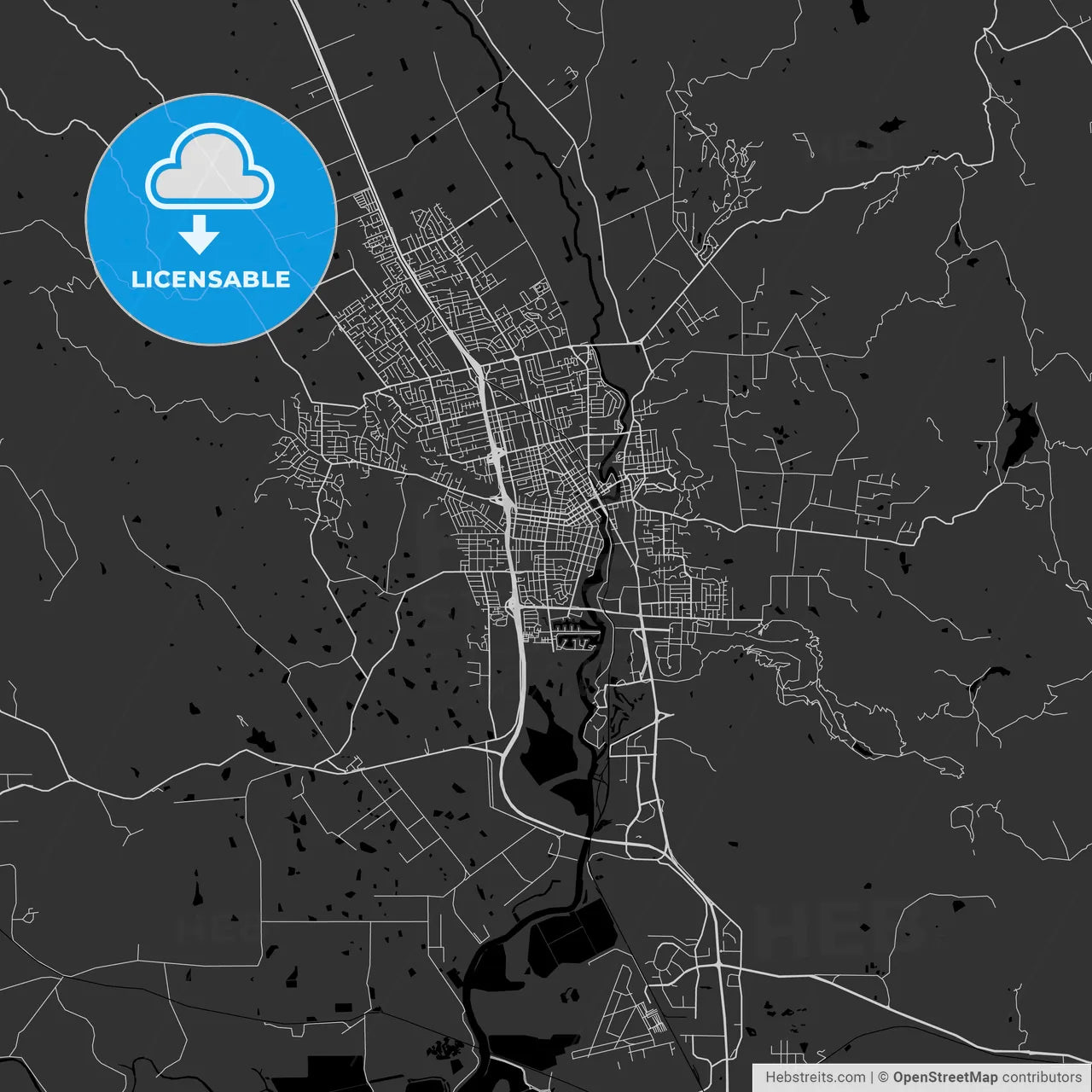 Napa, California - Area Map - Dark