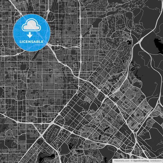 Tustin, California - Area Map - Dark