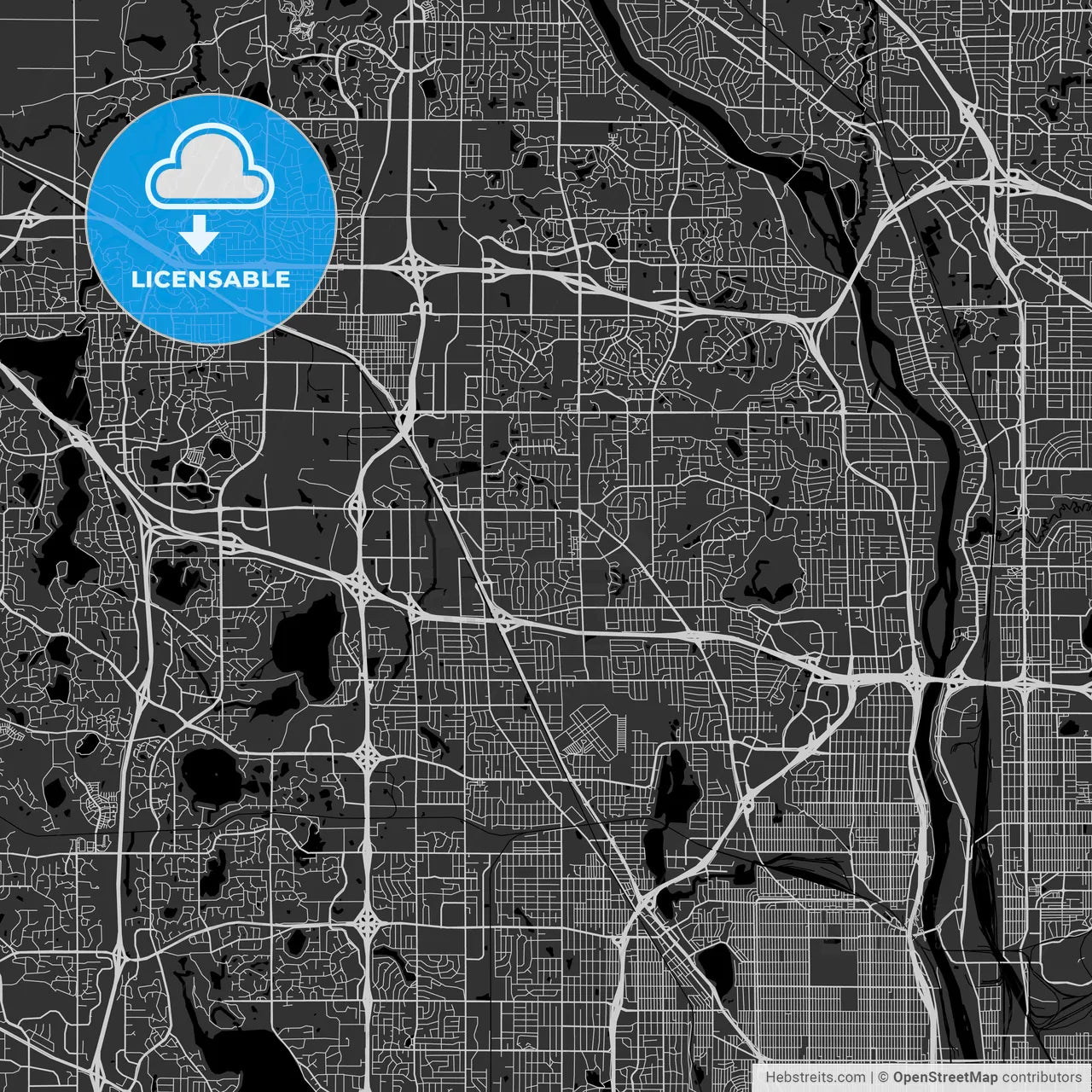 Brooklyn Park, Minnesota - Area Map - Dark