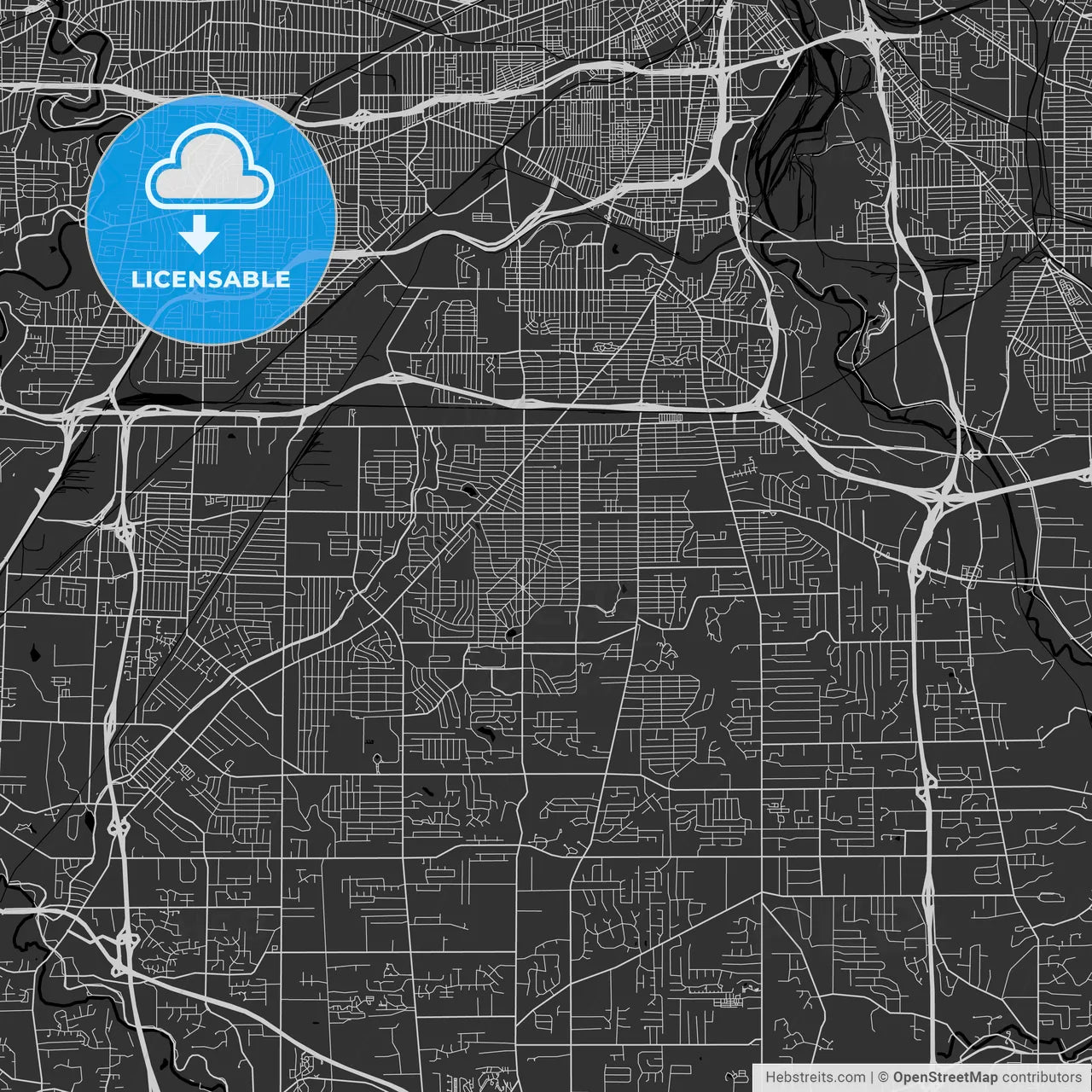 Parma, Ohio - Area Map - Dark