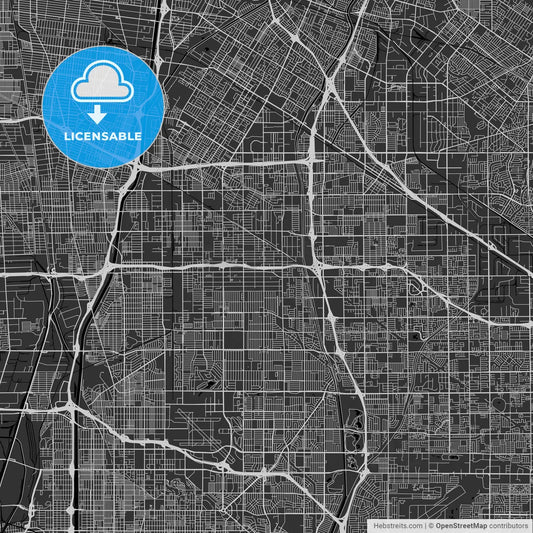 Bellflower, California - Area Map - Dark