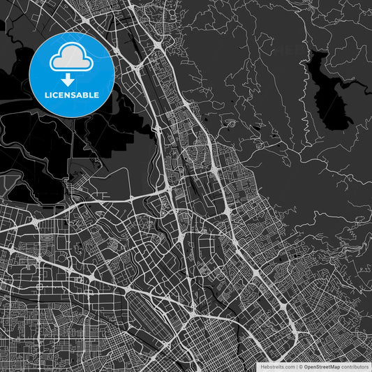 Milpitas, California - Area Map - Dark