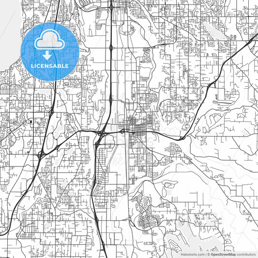 Auburn, Washington - Area Map - Light