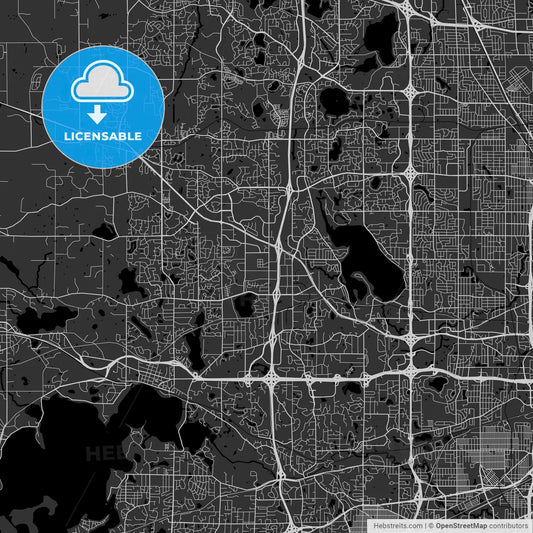 Plymouth, Minnesota - Area Map - Dark