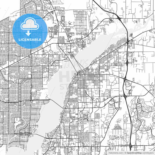 Fort Myers, Florida - Area Map - Light