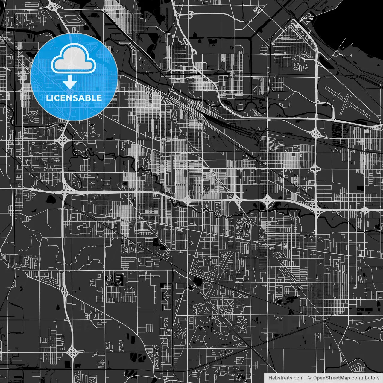 Hammond, Indiana - Area Map - Dark