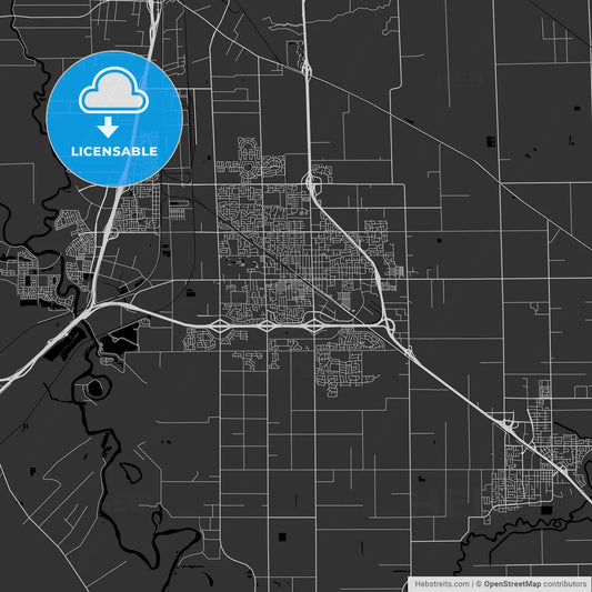 Manteca, California - Area Map - Dark