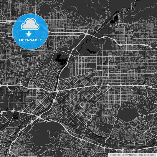 Baldwin Park, California - Area Map - Dark