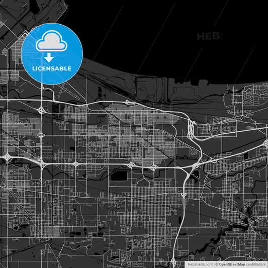Gary, Indiana - Area Map - Dark