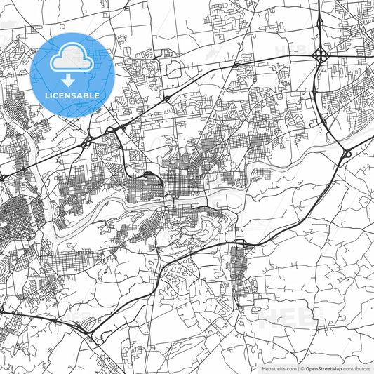 Bethlehem, Pennsylvania - Area Map - Light