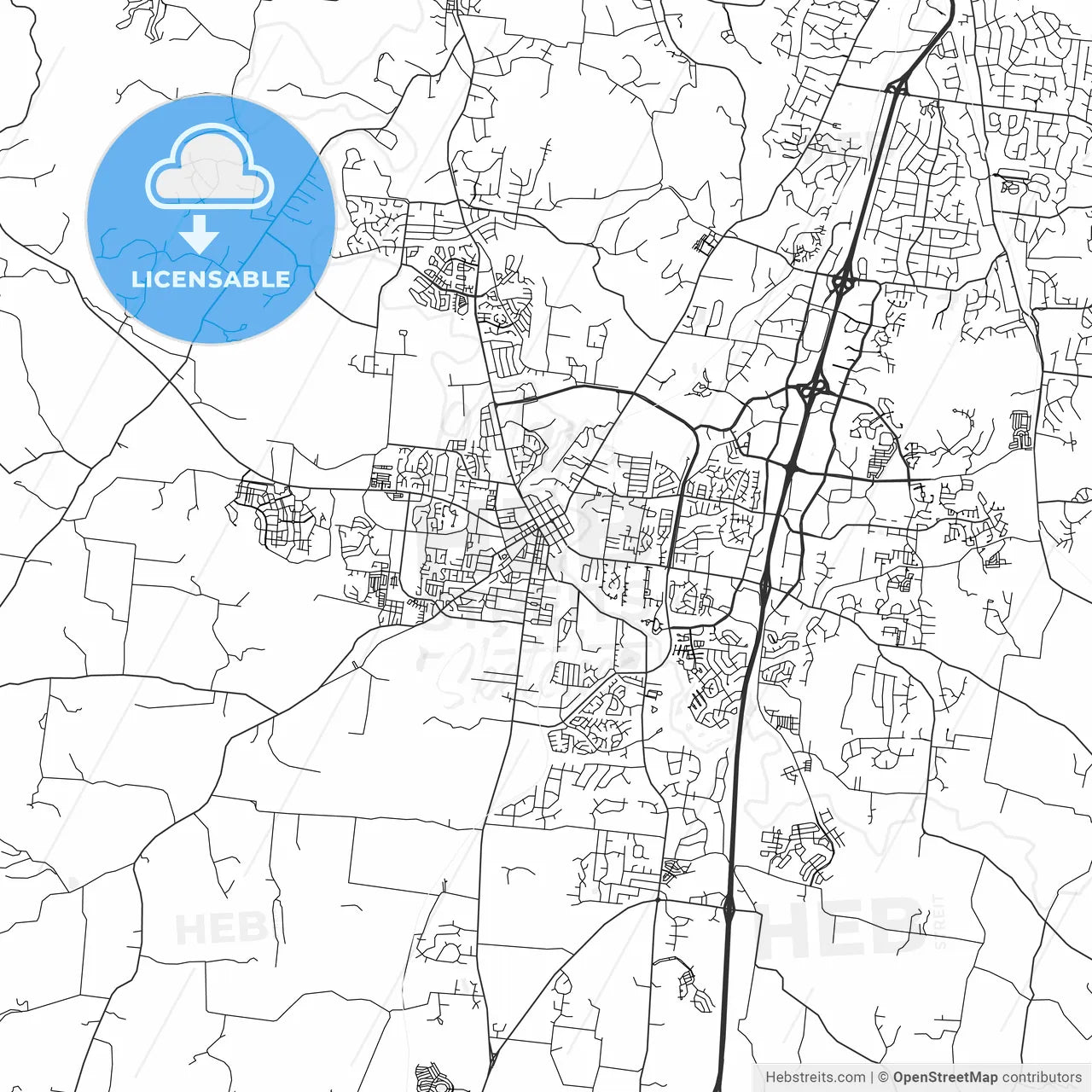 Franklin, Tennessee - Area Map - Light