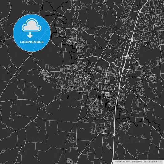 Franklin, Tennessee - Area Map - Dark