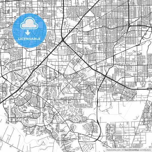 Missouri City, Texas - Area Map - Light