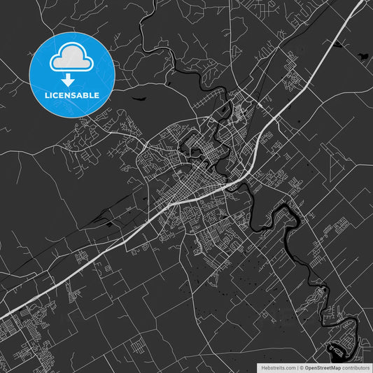 New Braunfels, Texas - Area Map - Dark