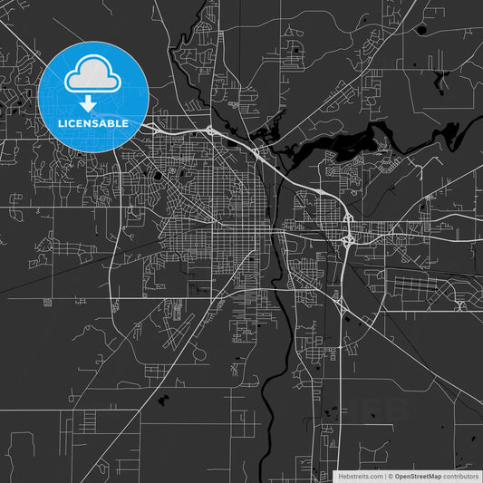 Albany, Georgia - Area Map - Dark