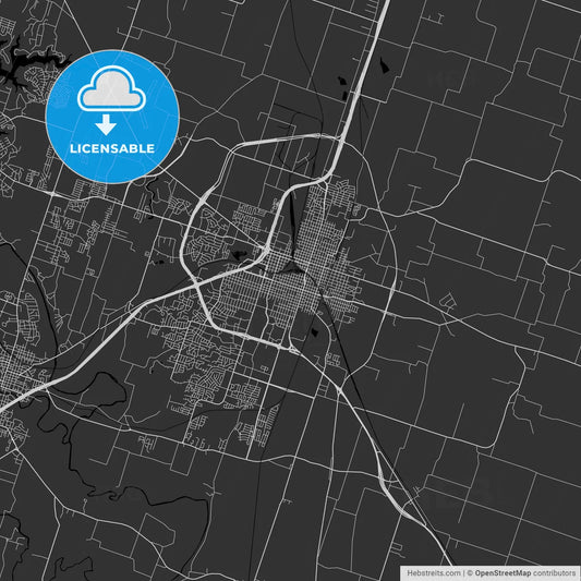 Temple, Texas - Area Map - Dark
