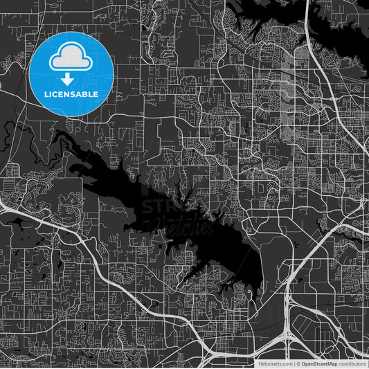 Flower Mound, Texas - Area Map - Dark