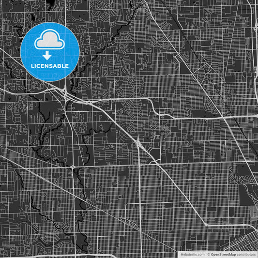 Southfield, Michigan - Area Map - Dark