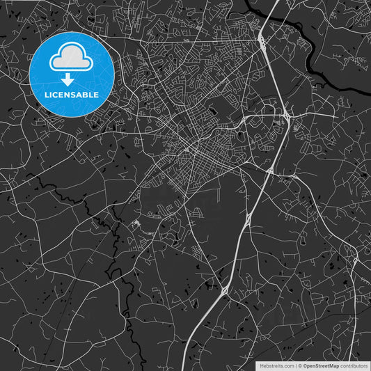 Rock Hill, South Carolina - Area Map - Dark