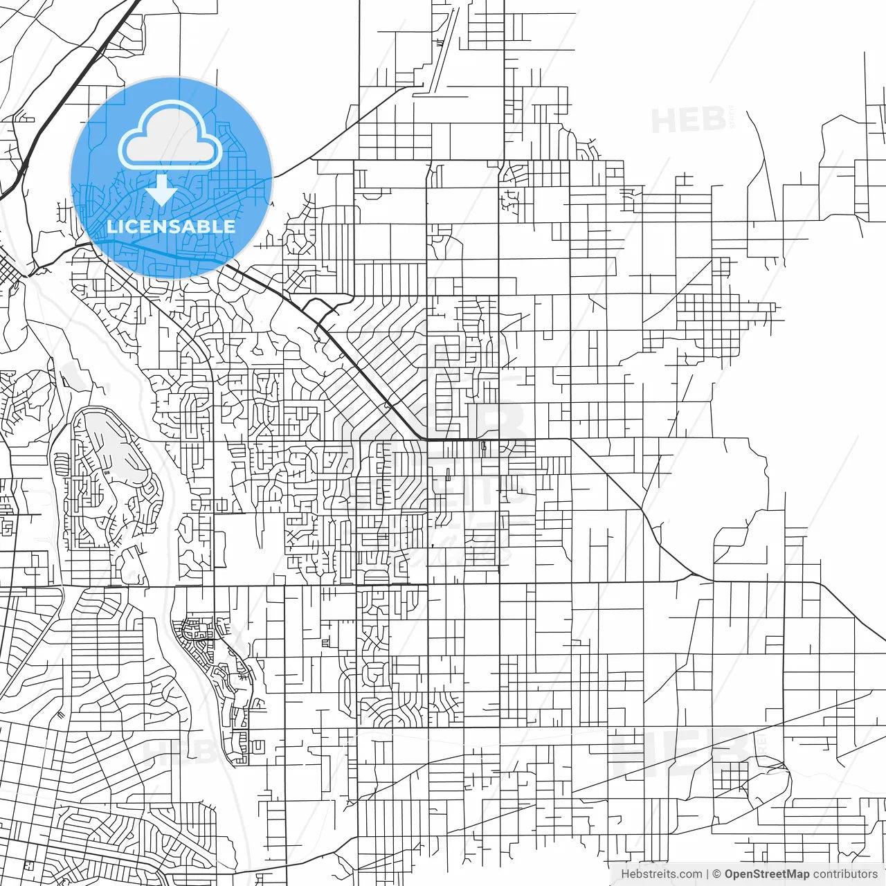 Apple Valley, California - Area Map - Light