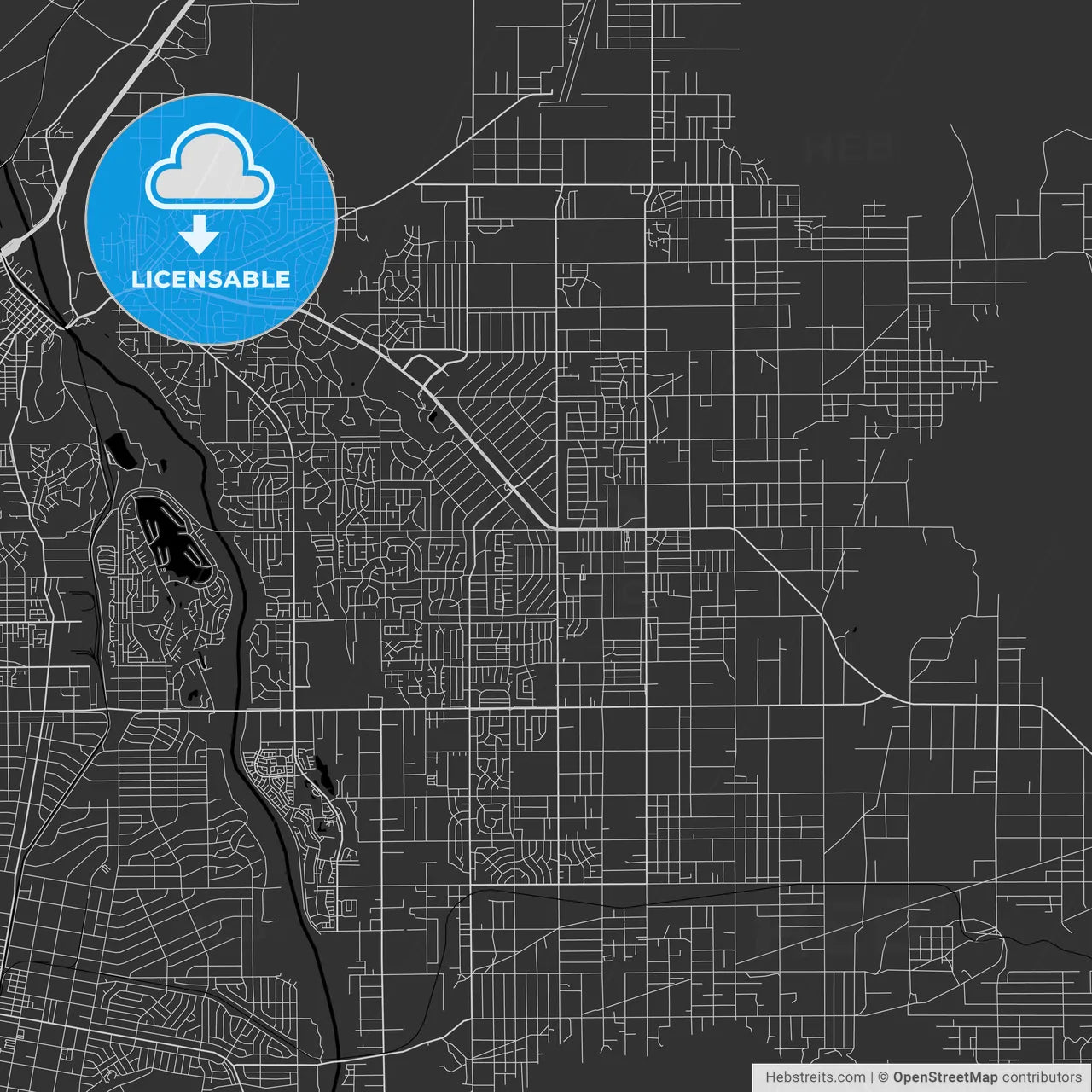 Apple Valley, California - Area Map - Dark