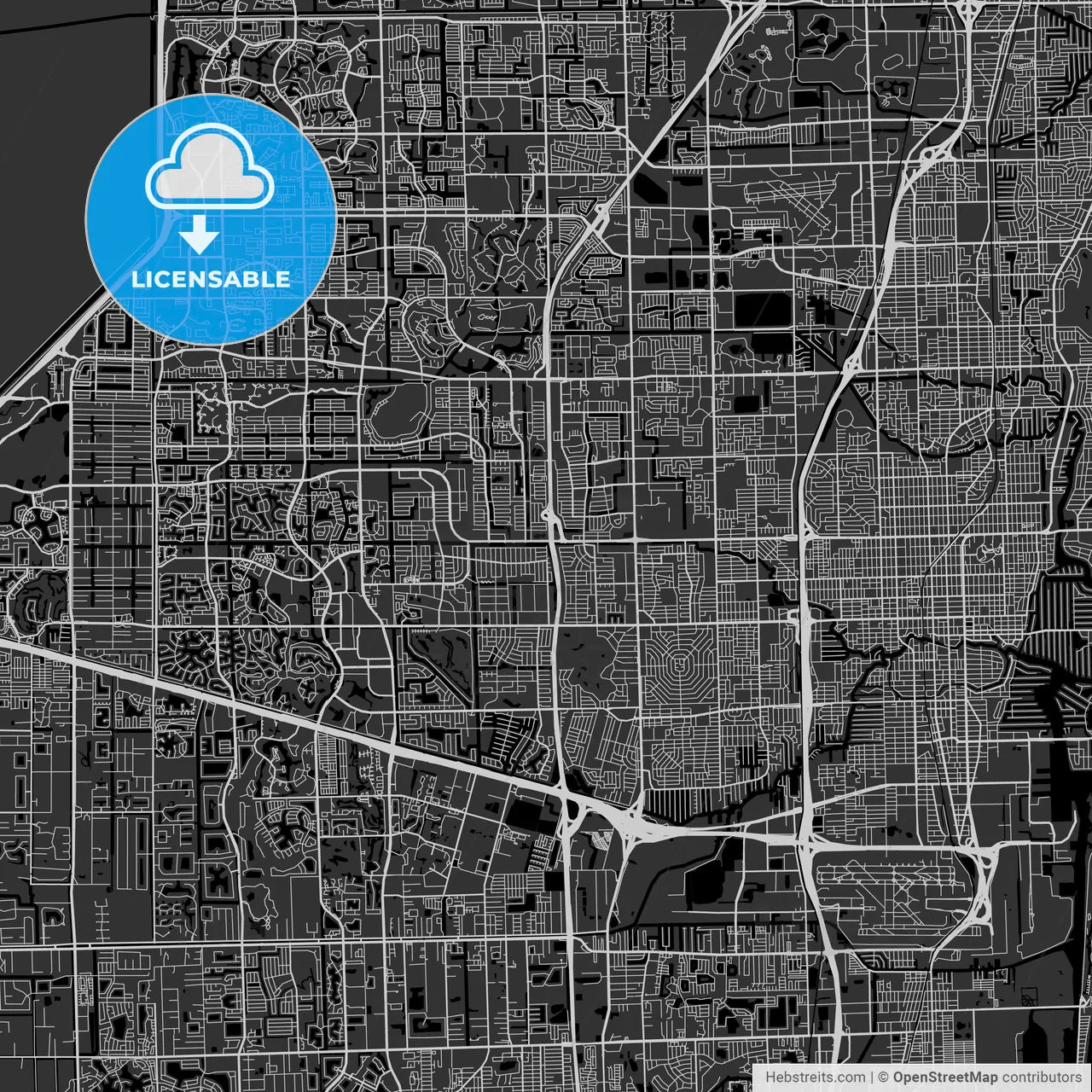 Lauderhill, Florida - Area Map - Dark