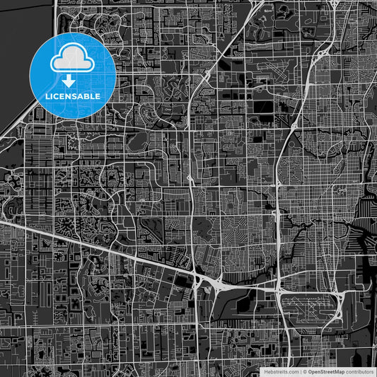 Lauderhill, Florida - Area Map - Dark