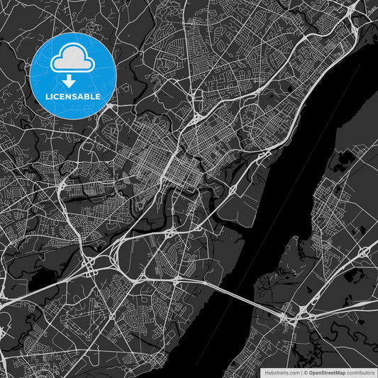 Wilmington, Delaware - Area Map - Dark