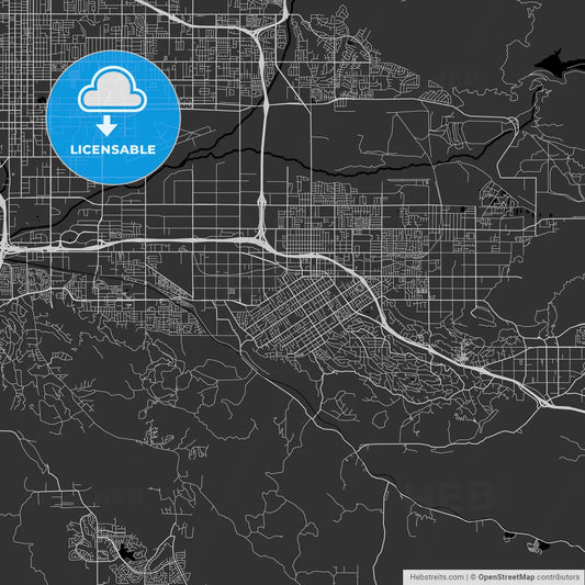 Redlands, California - Area Map - Dark