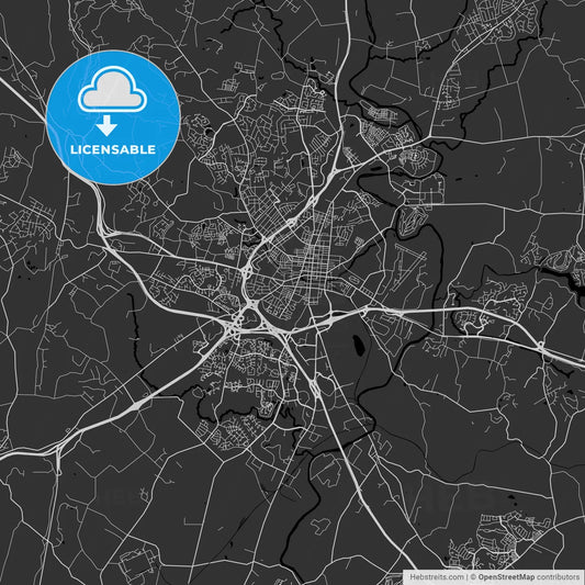 Frederick, Maryland - Area Map - Dark