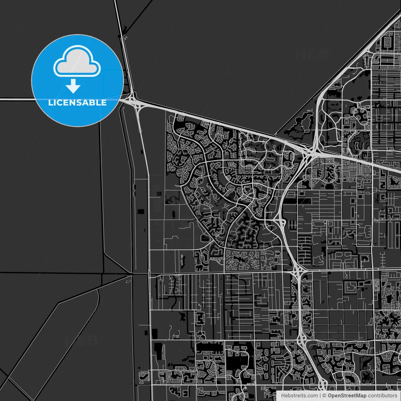 Weston, Florida - Area Map - Dark
