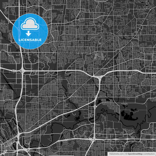 North Richland Hills, Texas - Area Map - Dark