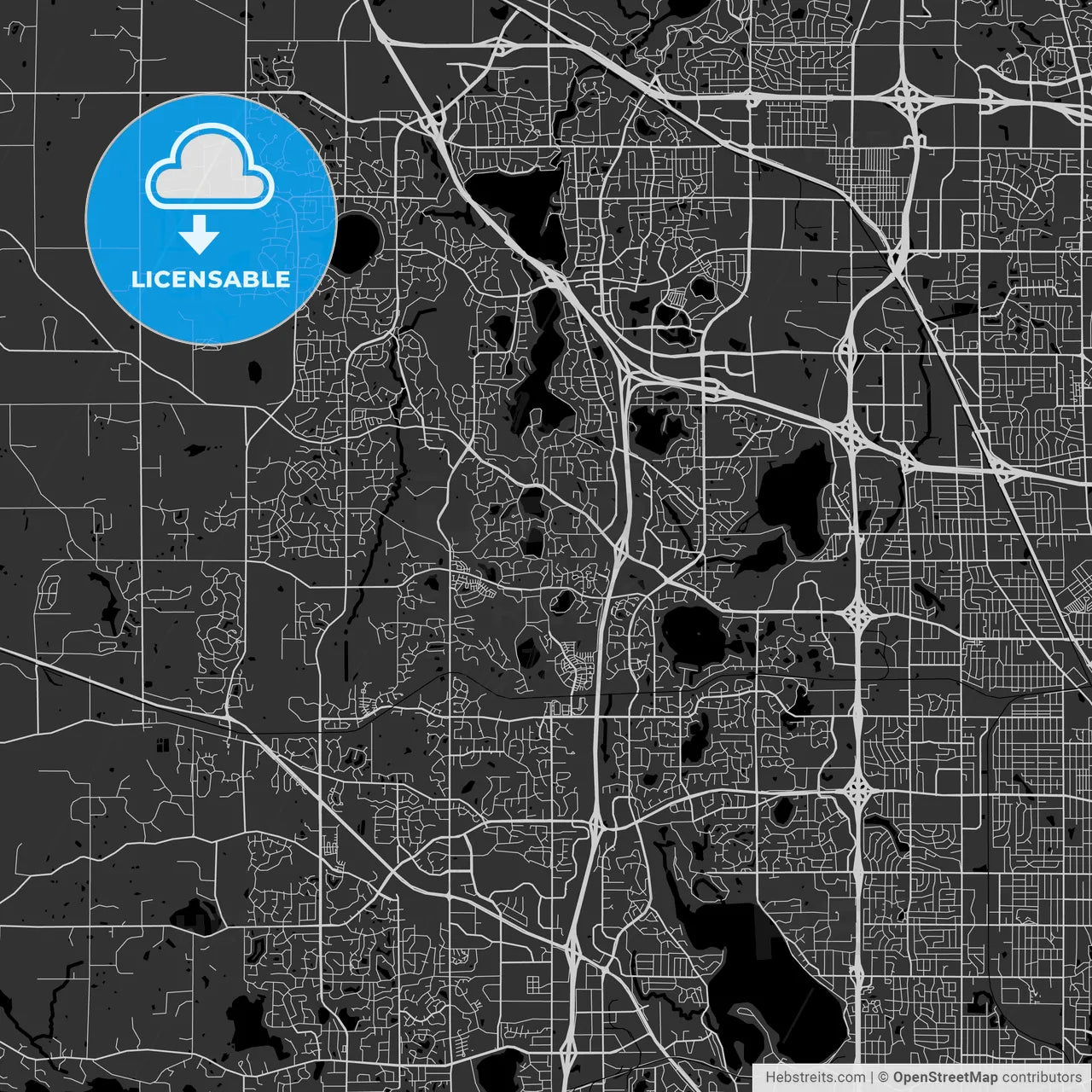 Maple Grove, Minnesota - Area Map - Dark
