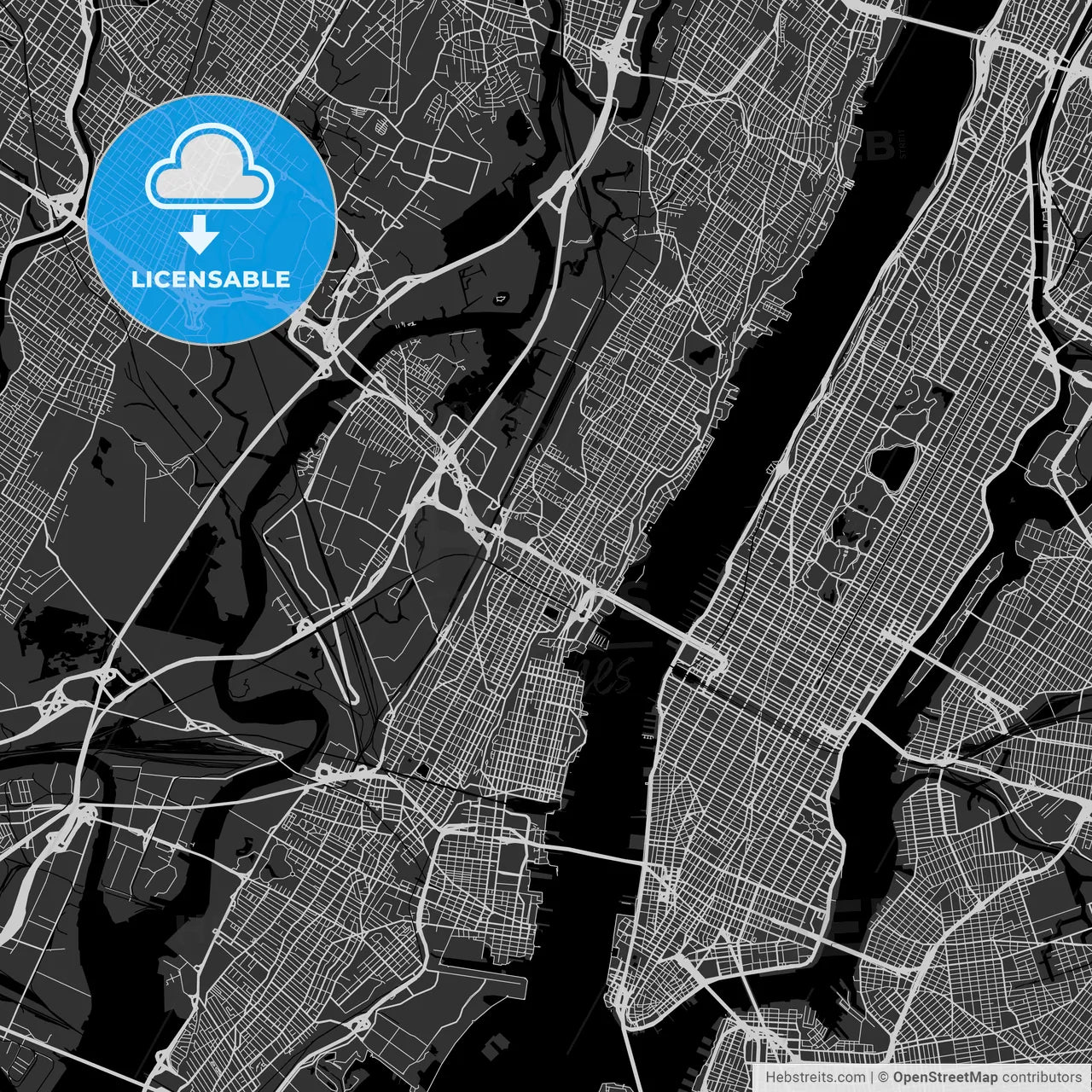 Union City, New Jersey - Area Map - Dark