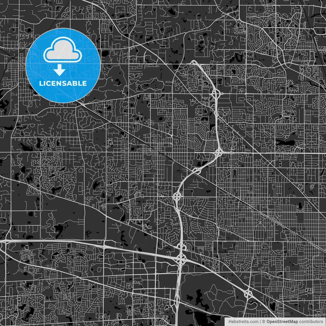 Palatine, Illinois - Area Map - Dark