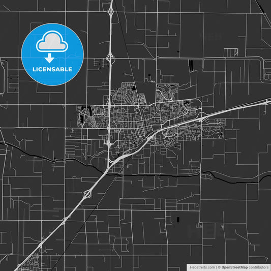 Davis, California - Area Map - Dark