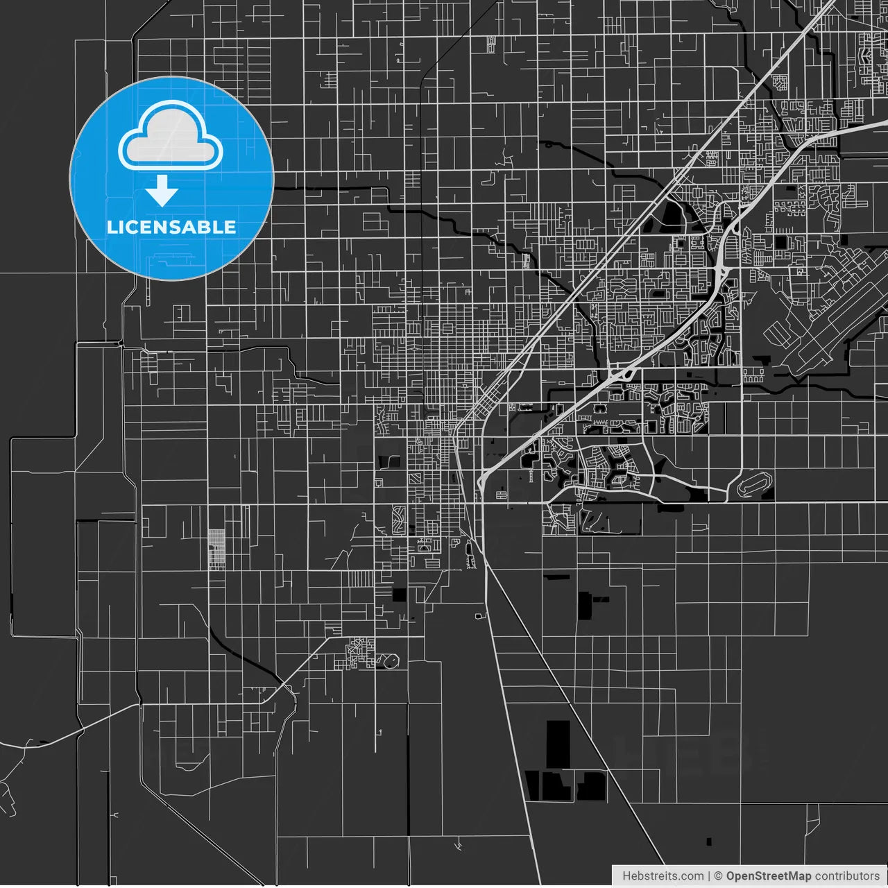 Homestead, Florida - Area Map - Dark
