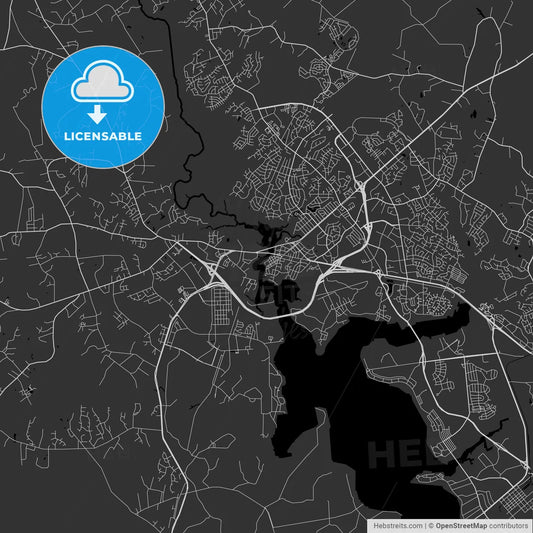 Jacksonville, North Carolina - Area Map - Dark