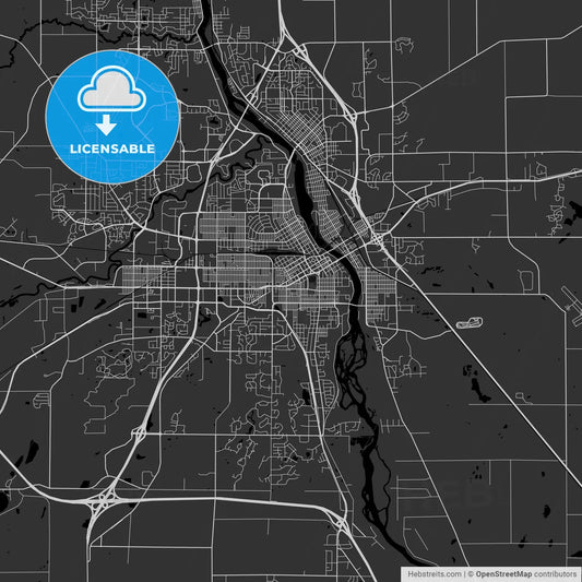 St. Cloud, Minnesota - Area Map - Dark